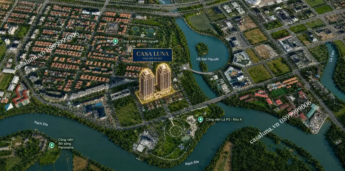 Tiện ích tại dự án Sky Villa Casa Luna Phú Mỹ Hưng Quận 7 5 Casa Luna liền kề công viên Ánh Trăng và Công viên P2 của Phú Mỹ Hưng