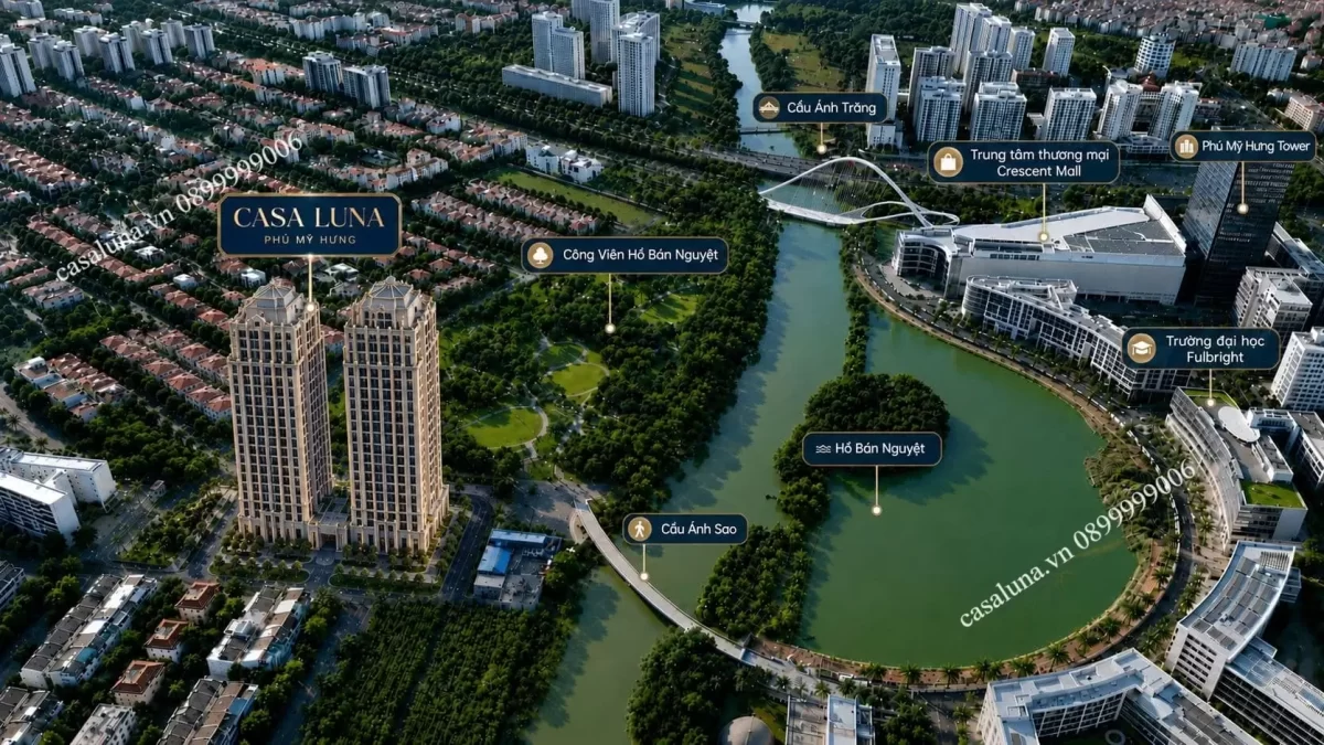 Vị trí dự án Casa Luna Phú Mỹ Hưng Quận 7 - Liền kề Cầu Ánh Sao 5 Vị trí dự án Casa Luna độc tôn và sẽ không xuất hiện lần 2 tại Phú Mỹ Hưng