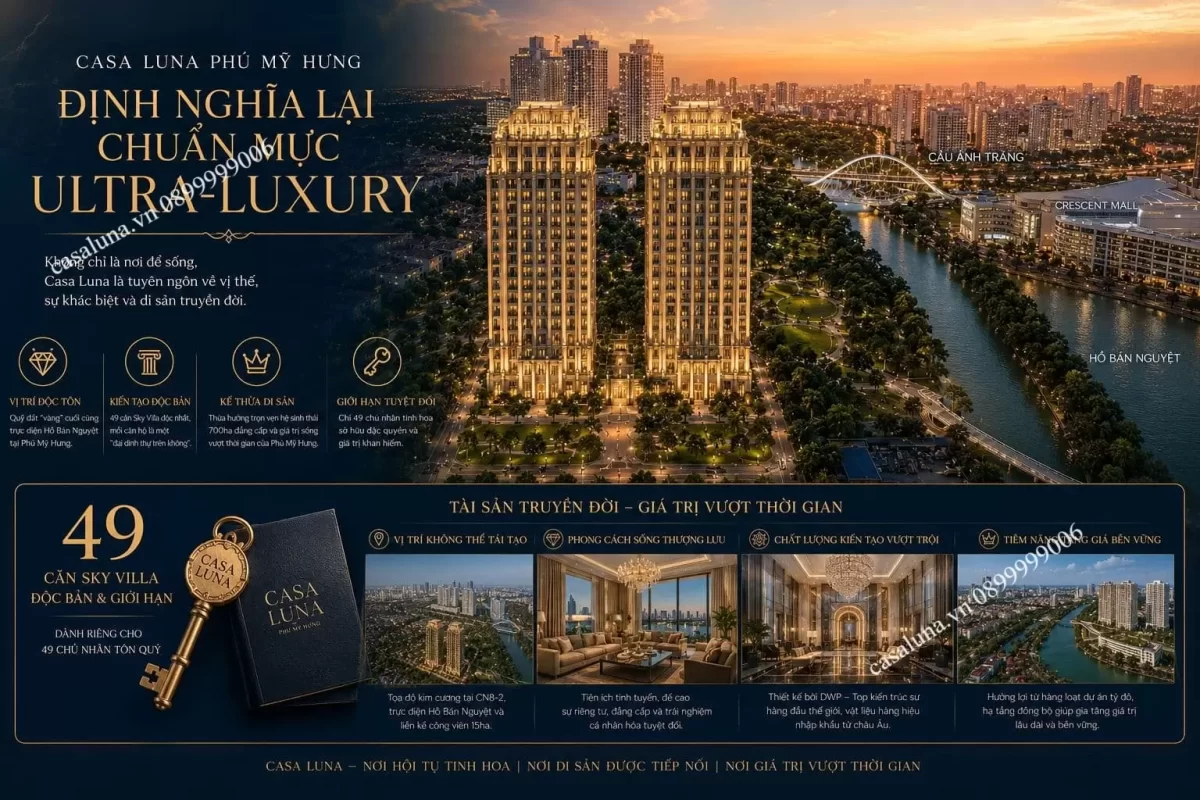 Chủ đầu tư, đơn vị thiết kế và thi công dự án Casa Luna 1 Casa Luna thuộc phân khúc siêu sang tại Phú Mỹ Hưng