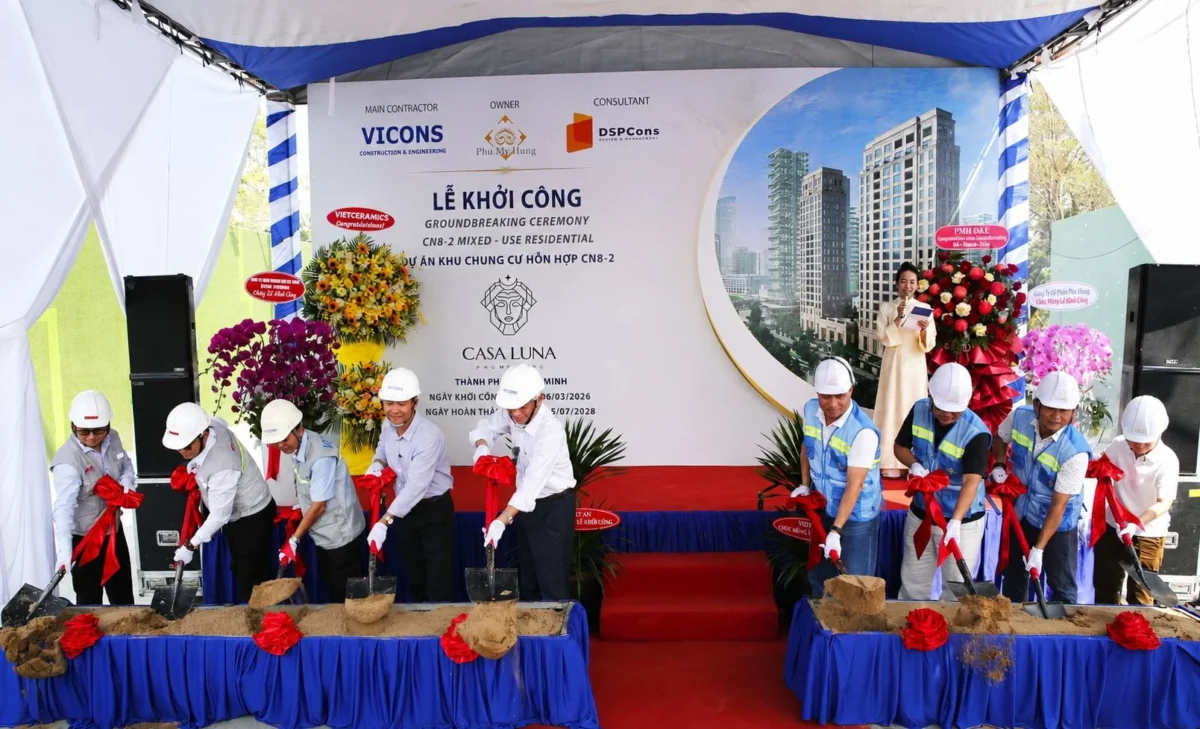 Tiến độ dự án Casa Luna ngay Cầu Ánh Sao của Phú Mỹ Hưng 3 Khởi công dự án Casa Luna