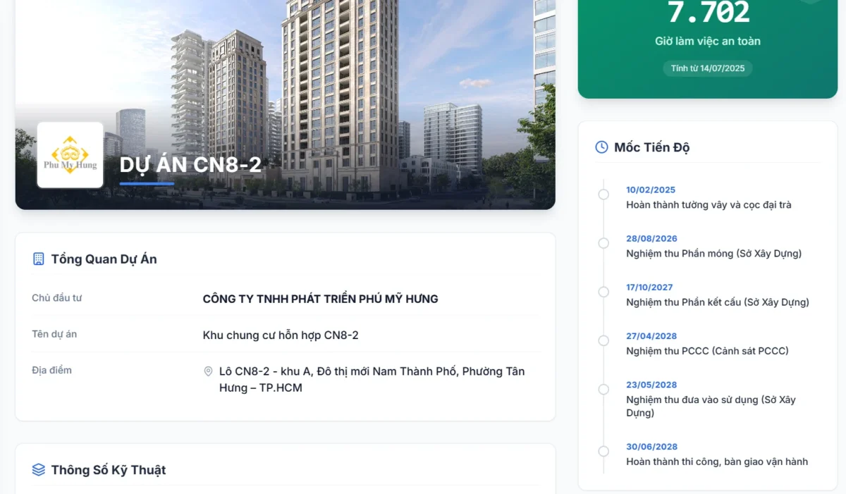 Dự án Căn hộ Casa Luna Phú Mỹ Hưng Quận 7 | Giá bán Tháng 6/2026 59 Tiến độ thi công xây dựng và bàn giao dự án Casa Luna