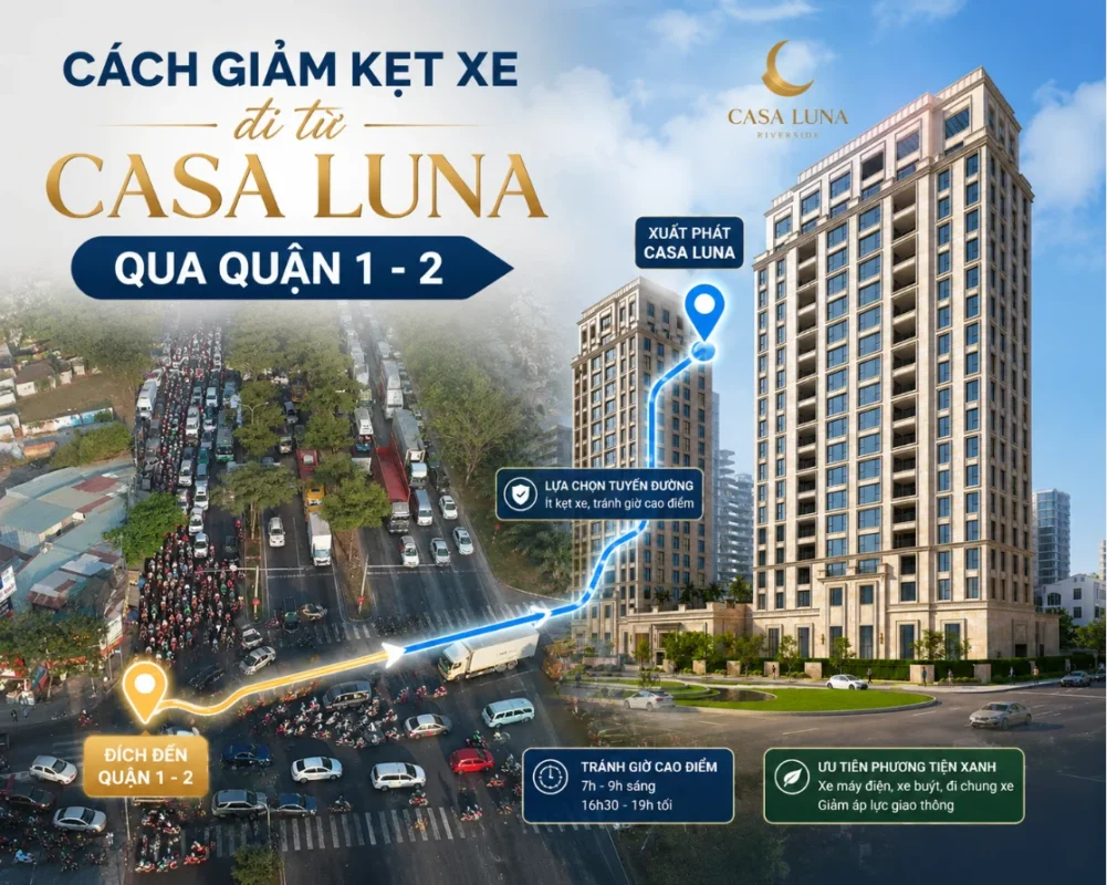 Cung đường từ Casa Luna đến Quận 1, Quận 2 ít kẹt xe 9 Casa Luna đi Quận 1-2 ít kẹt xe