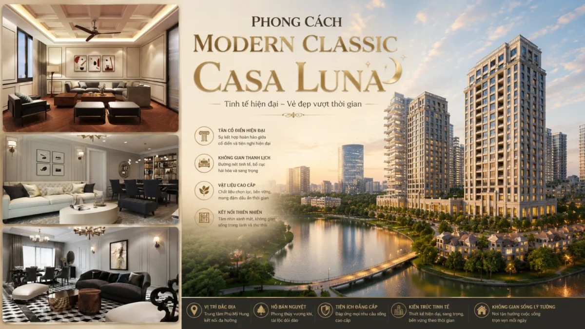 5 phong cách nội thất đẹp cho căn hộ Casa Luna 4 Phong cách thiết kế Modern Classic tại Casa Luna Phú Mỹ Hưng