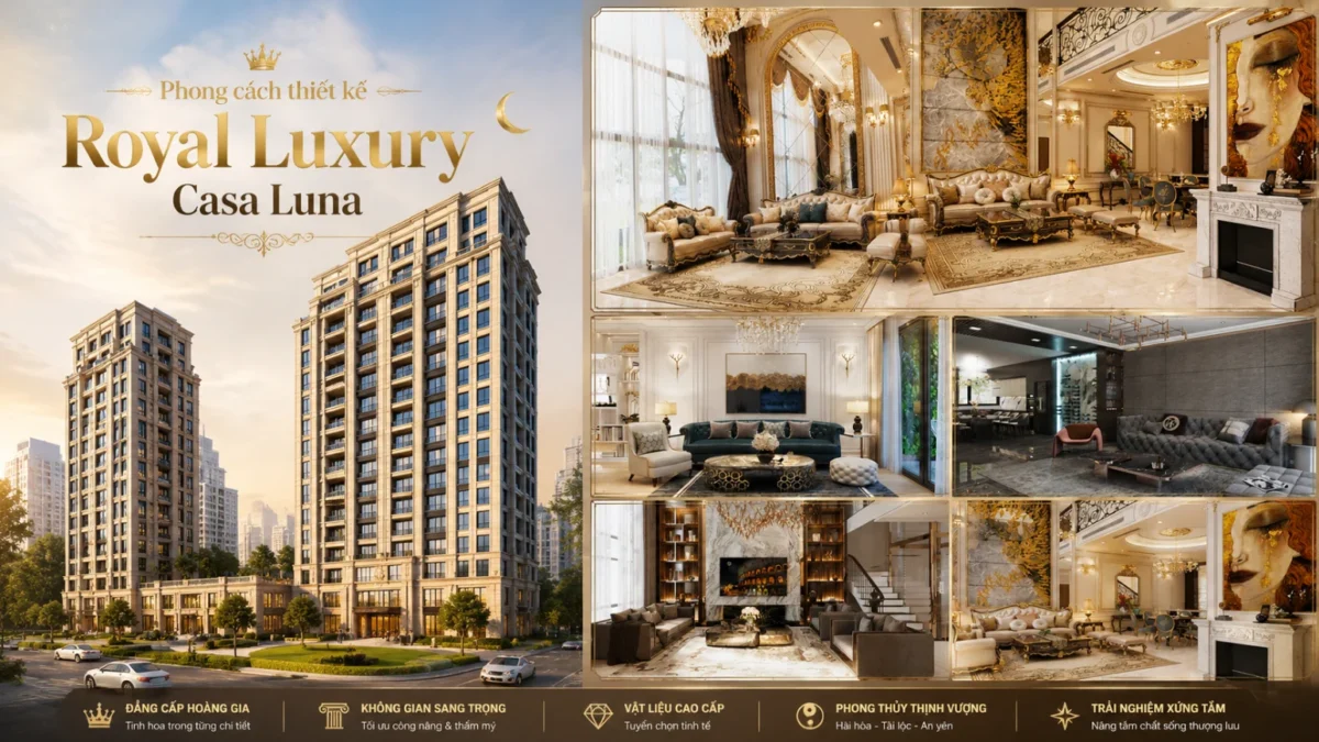 5 phong cách nội thất đẹp cho căn hộ Casa Luna 5 Phong cách thiết kế Royal Luxury tại Casa Luna Phú Mỹ Hưng
