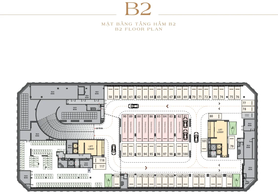 Dự án Căn hộ Casa Luna Phú Mỹ Hưng Quận 7 | Giá bán Tháng 7/2026 76 Mặt bằng tầng hầm B2