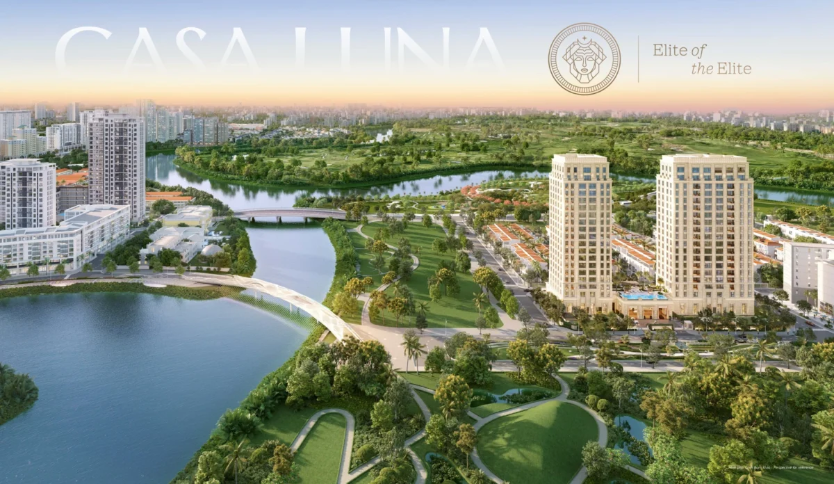 Dự án Căn hộ Casa Luna Phú Mỹ Hưng Quận 7 | Giá bán Tháng 7/2026 26 Phối cảnh dự án Casa Luna liền kề với công viên và Hồ Bán Nguyệt